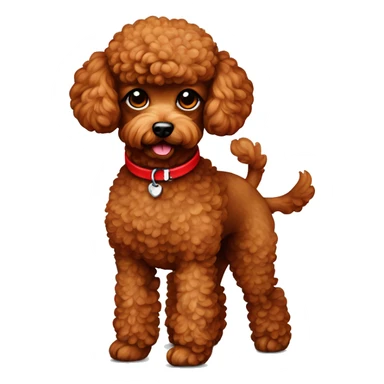 red toy poodle with red collar  sticker