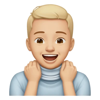 person with hands around their neck choking laughing sticker