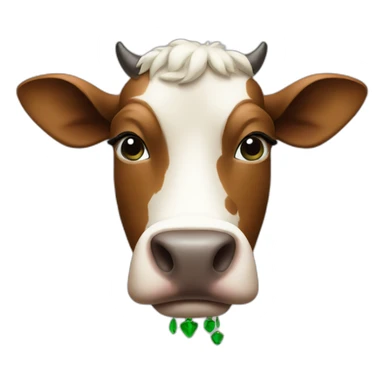 Cow with green earrings sticker