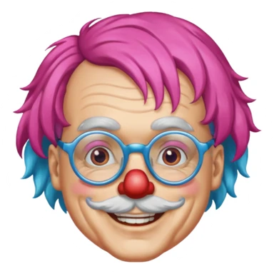 grandpa clown with eyeglasses sticker