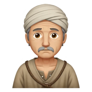 Peasant man sad sticker