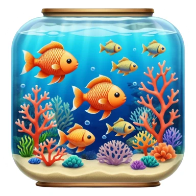 aquarium vintage with fish and coral inside sticker
