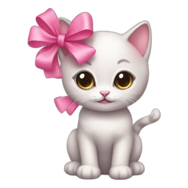 monthly kitten with a pink bow sticker