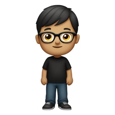 Down syndrome boy with black glasses and books  sticker