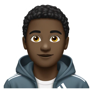 black boy with hoodie “mavi” and wearing “adidas campus” sticker