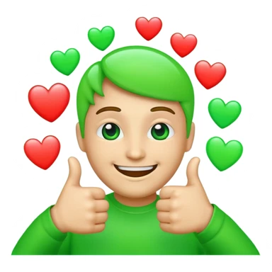 small emojis for an alternative Microsoft teams. bright green with a techie vibe. Face expressions, thumbs up, and hearts. Hearts should me the only ones with multiple colors. Not all in one emoji but seperately sticker