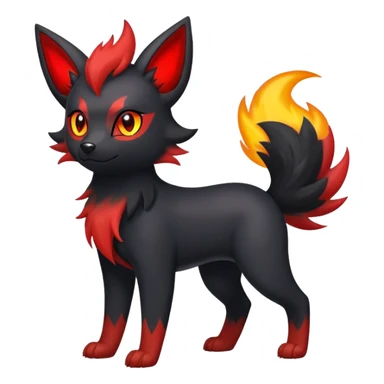 Cute Shiny Houndour-Zorua-Quilava-Litten-Umbreon-Fakémon-hybrid-creature (full body)  sticker