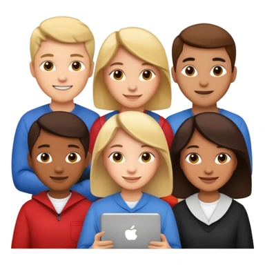 group of students working together sticker