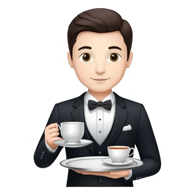 Butler with tea sticker