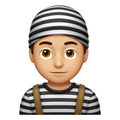 A theif robber emoji,Stripped shirt. sticker