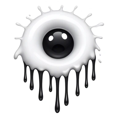 (a black hole on floor) dripping white paint  sticker