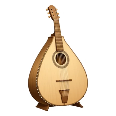 A traditional Ukrainian string instrument with a large pear-shaped wooden body, a short neck, and many strings arranged in a fan shape. It looks like a mix of a lute and a harp and is often held upright and played by plucking the strings. sticker