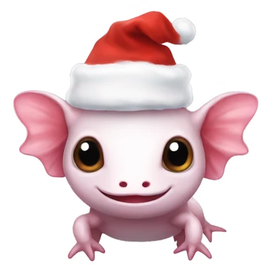 axolotl wearing a Xmas hat sticker