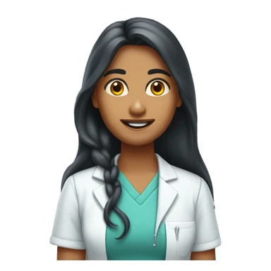 Long hair Indian girl dentist sticker