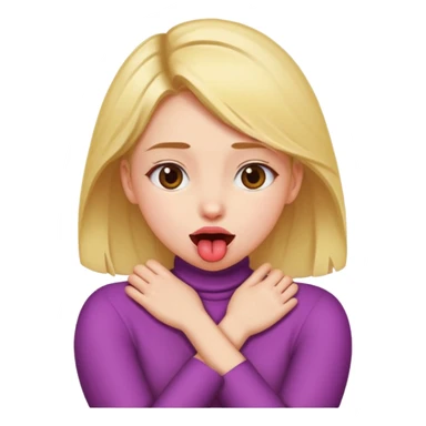 Create a girl crossing her arms around her neck with her Tounge out  sticker