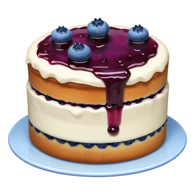 Make an emoji of a blueberry cake (small) that's broken off a bit so you can see the blueberry jam sticker