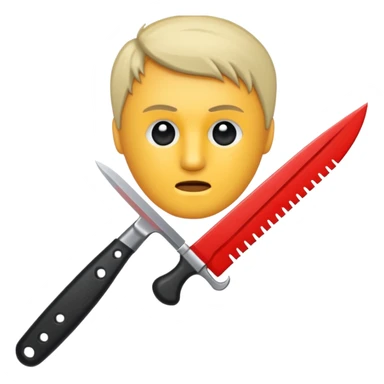 Ein lächender Kopf mit Messer hinterm Rücken sticker