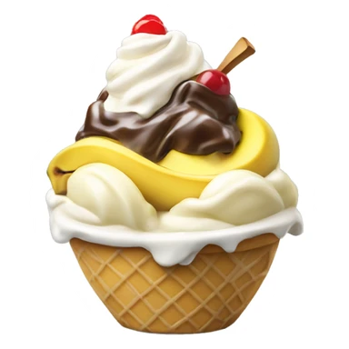 banana split sundae ice cream sticker