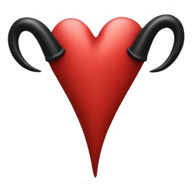 Just simple Red heart with black horns and tail  sticker