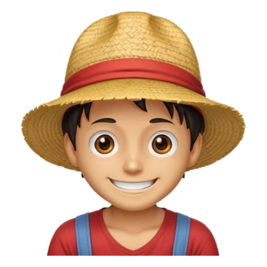 Create Luffy from one piece strow hat emoji sticker