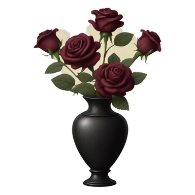 Vintage black and burgundy roses in vase sticker