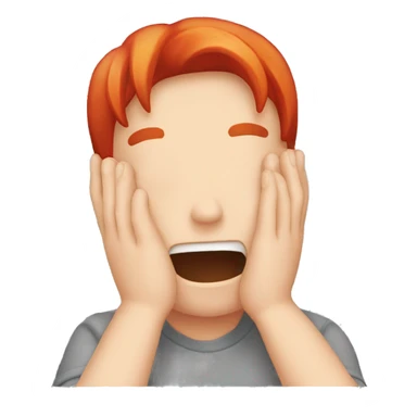 Face palm emoji with red hair  sticker