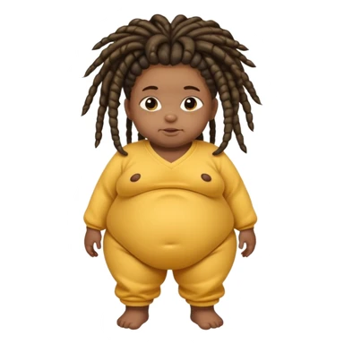 Diabetic disabled black baby with dread locks with obese body and a big but sticker
