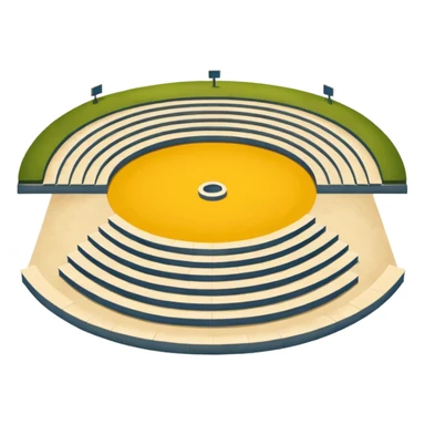 outdoor amphitheater with benches in a semicircle with 4 steps sticker