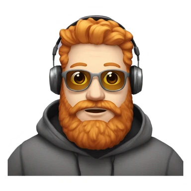 Fat ginger with full beard American twitch streamer with hoodie and headphones sticker