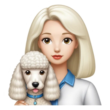 White Standard Poodle and Straight hair Women sticker