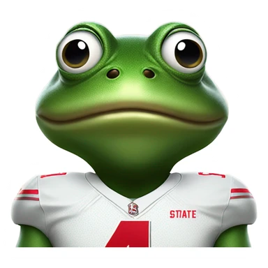 Bullfrog wearing Ohio state jersey number 4 sticker
