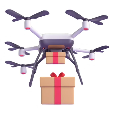 delivery drone with package sticker