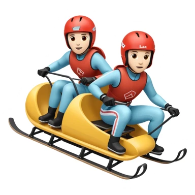 doubles olympic luge in a sled going down a run sticker