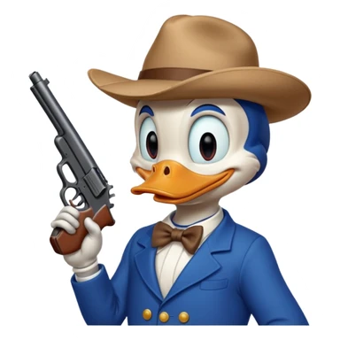 Donold duck with a gun  sticker