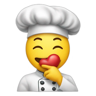 Chef kissing the air with a heart symbol leaving their mouth sticker