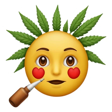 Emoji fatigué avec des cernes et un expression de paresseux comme si il avait fumé du cannabis sticker