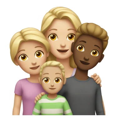 white woman with 2 children sticker