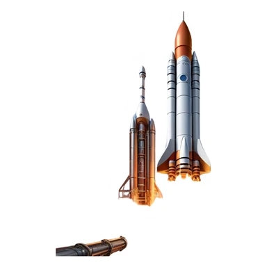  Cinematic Realistic Rocket Launch – A powerful, fiery scene of a massive rocket lifting off, its engines producing a bright, billowing inferno. The metallic body gleams in the sunlight, with intricate paneling and realistic textures bringing out its engineering marvel. Thick clouds of smoke and steam rise as it ascends into the sky. sticker