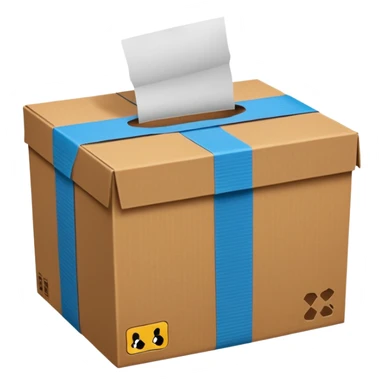 packing cardbox with ducktape sticker