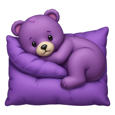 Purple teddy bear sleeping on a pillow  sticker