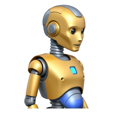 Pregnant male robot emoji. Profile view. Facing left. Square head. sticker