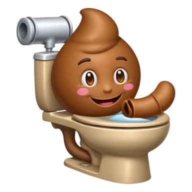 Emoji qui fait caca dans les toilettes  sticker