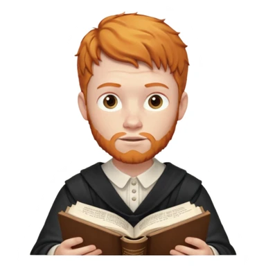 ginger lad studying bible sticker