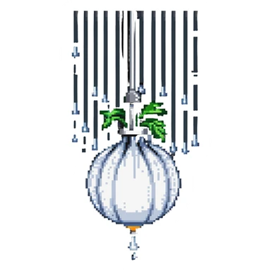 onion under showerhead, water droplets sticker