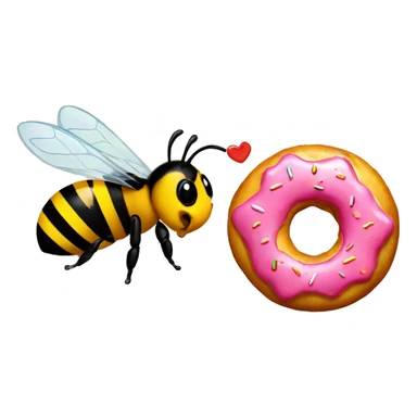 bee and donut kissing sticker