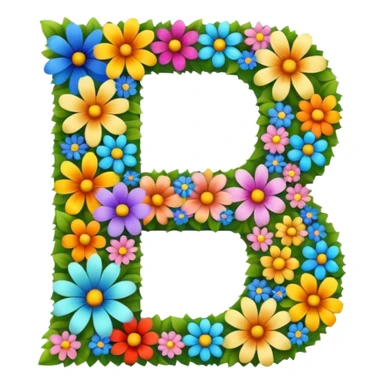 letter made of flowers sticker