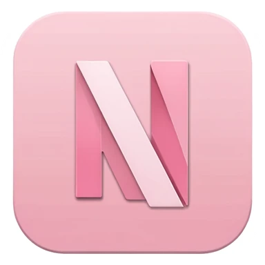 Netflix aesthetic "N" logo in pastel pink sticker