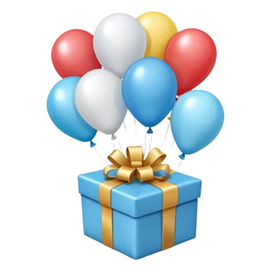 Please make light blue and white balloons too, make several and tie them to a gift, the gifts with the most balloons sticker