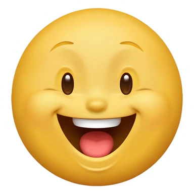 Emoji, yellow round laughing tilted head face sticker