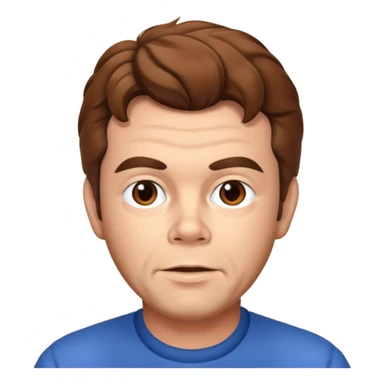 Russ Tamblyn with brown hair sticker